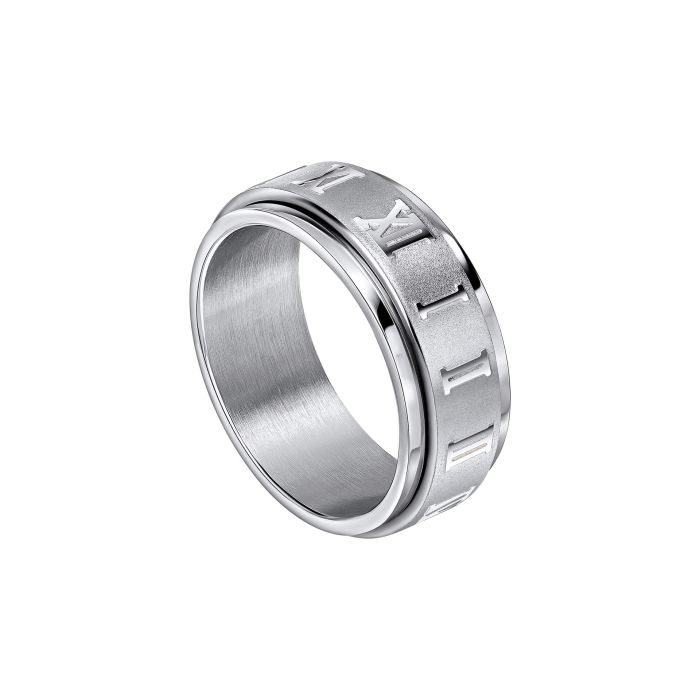 Roman Numerals Stainless Steel Spinner Ring