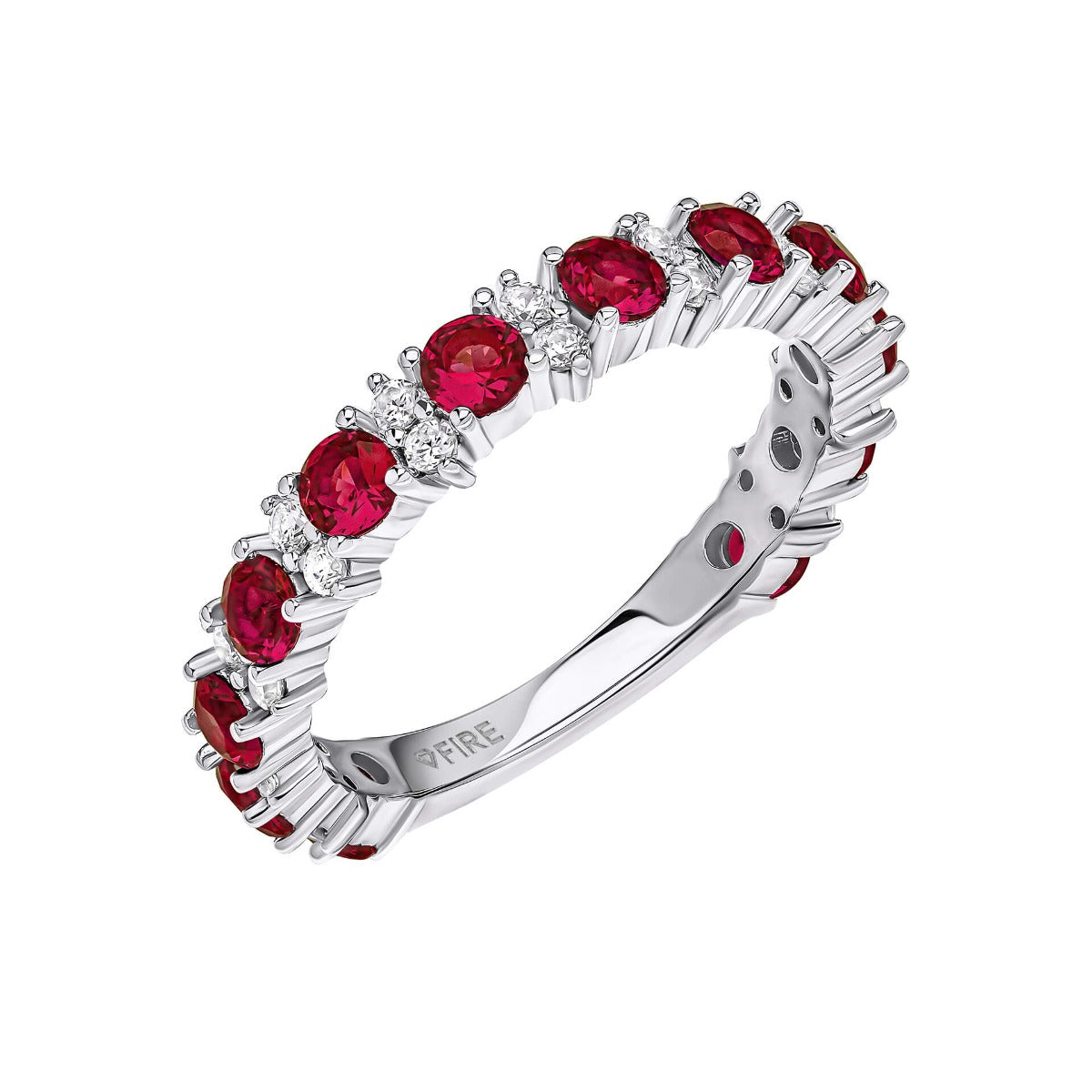 Two Tone Zirconia 3/4 Eternity Ring