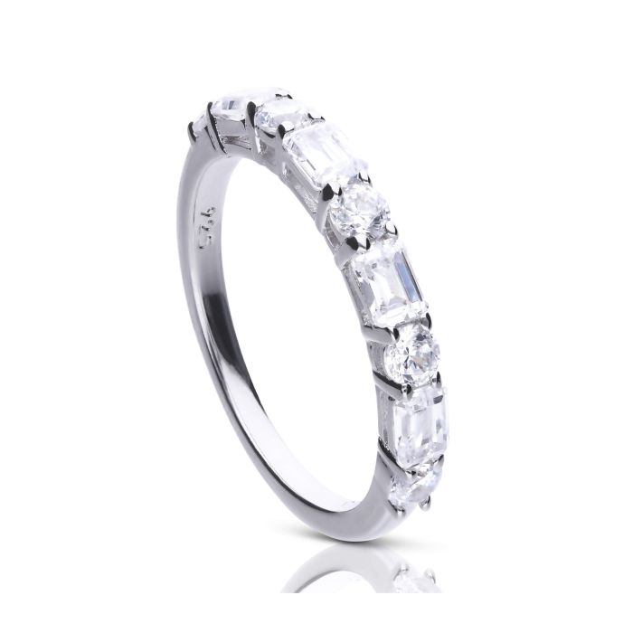 Baguette and Round Zirconia Ring