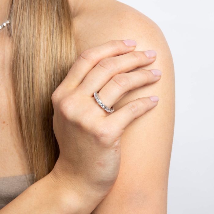 Baguette and Round Zirconia Ring