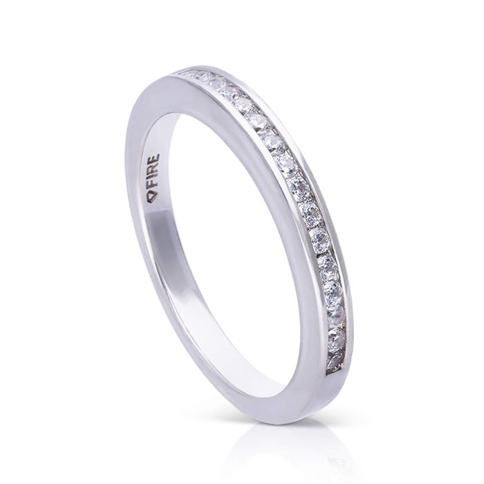 Channel Set Half Eternity Ring