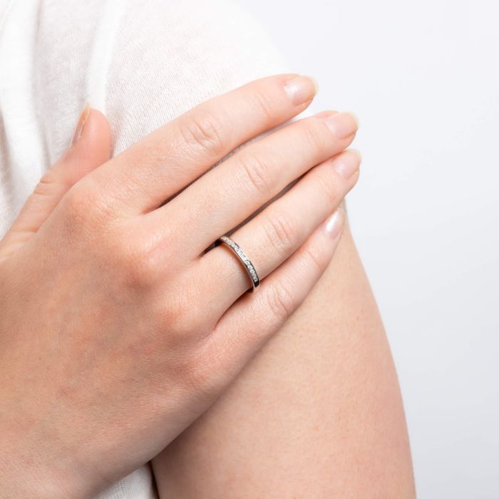 Channel Set Half Eternity Ring