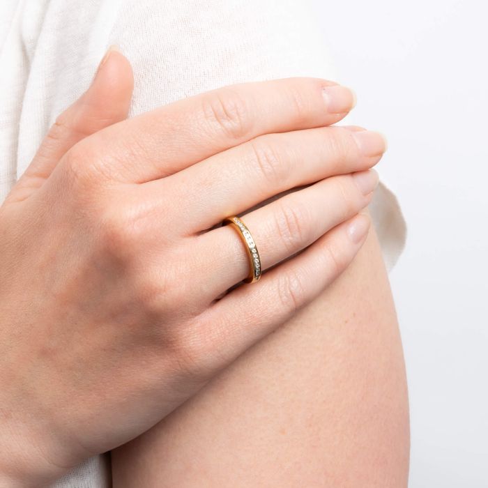 Channel Set Half Eternity Ring