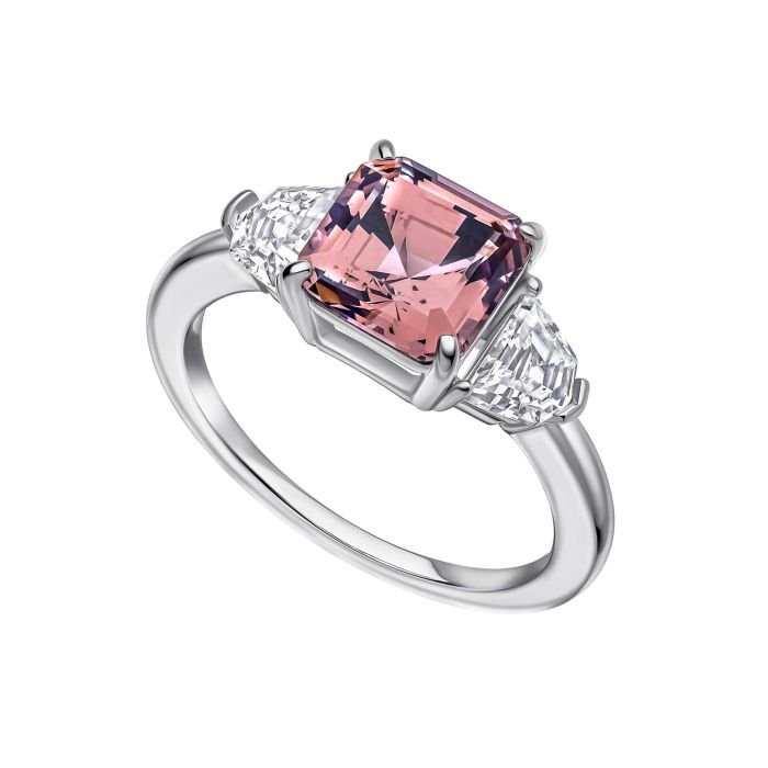 Square Cut Trilogy Ring