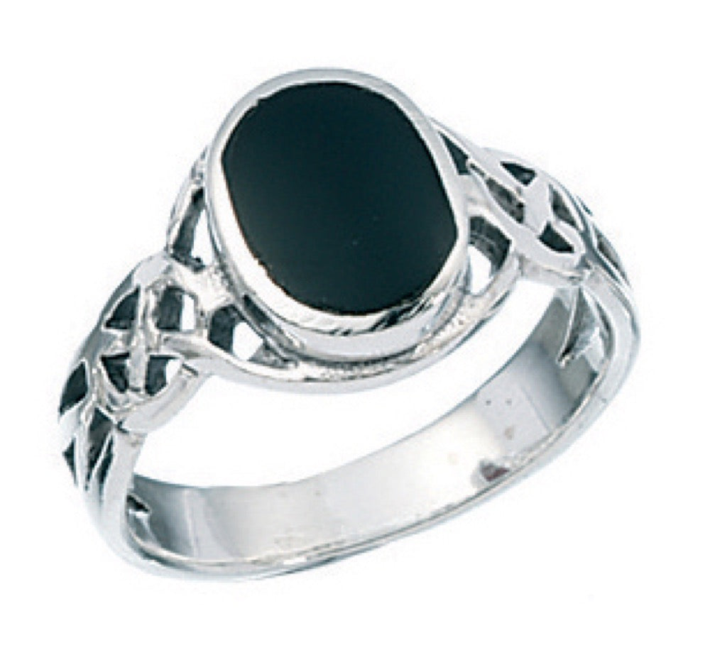 Celtic Ring with Black Onyx