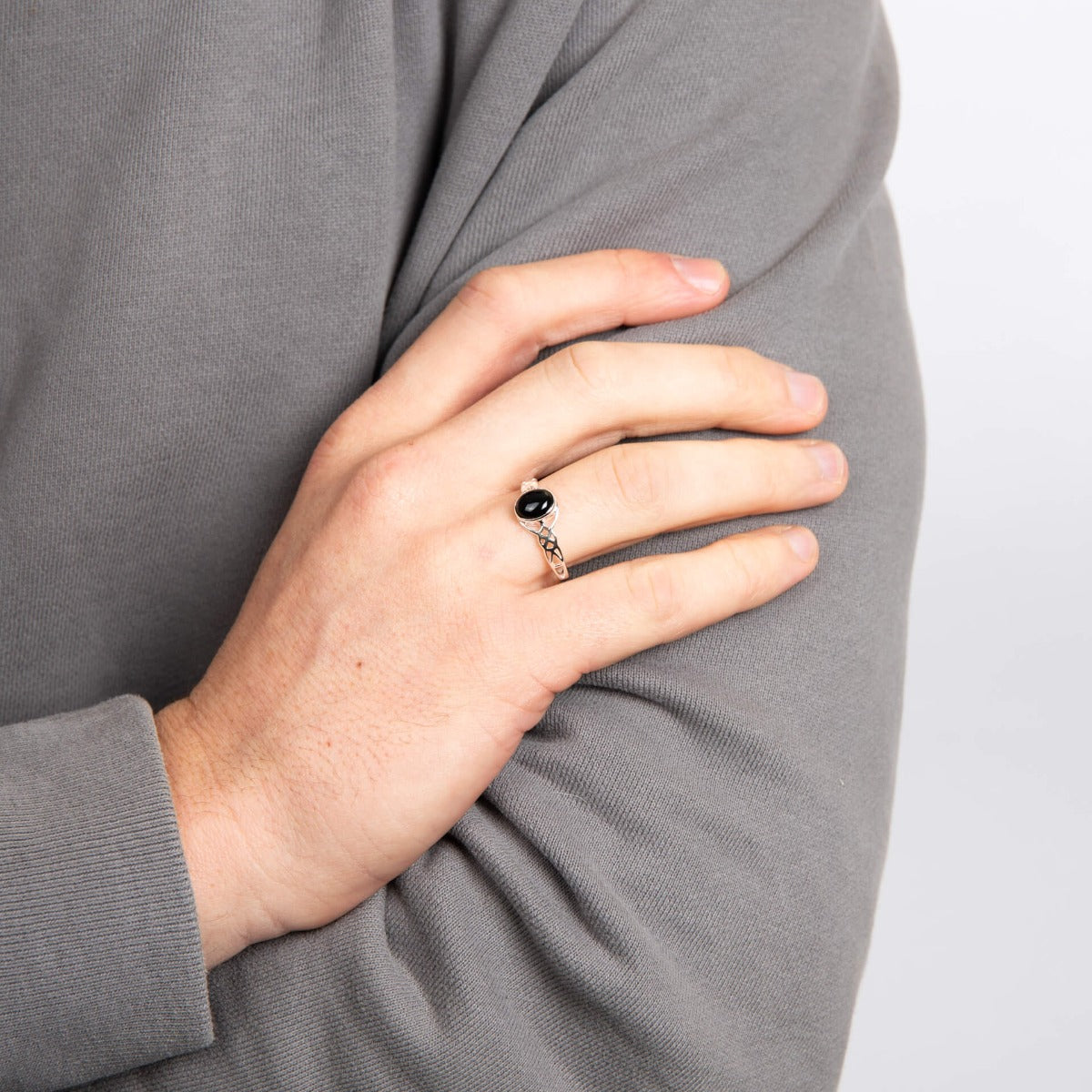 Celtic Ring with Black Onyx