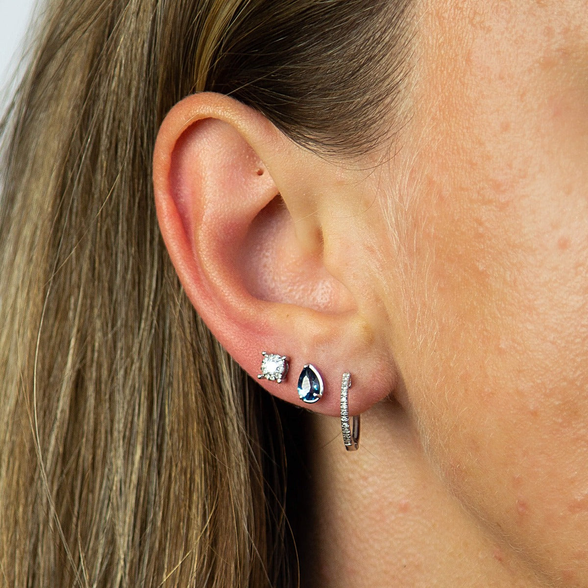 Diamond Cluster Stud Earrings