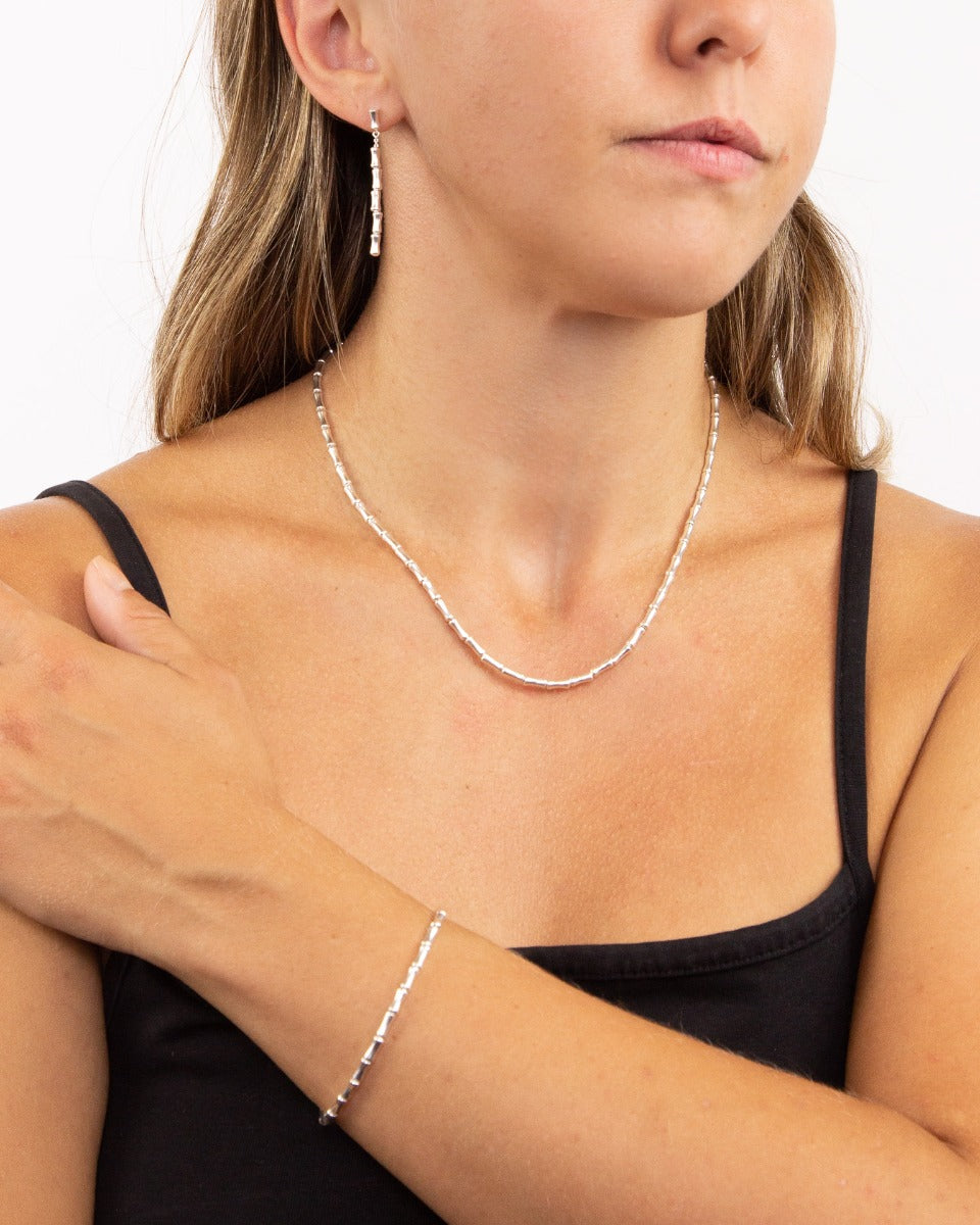 Bamboo Silver Necklace