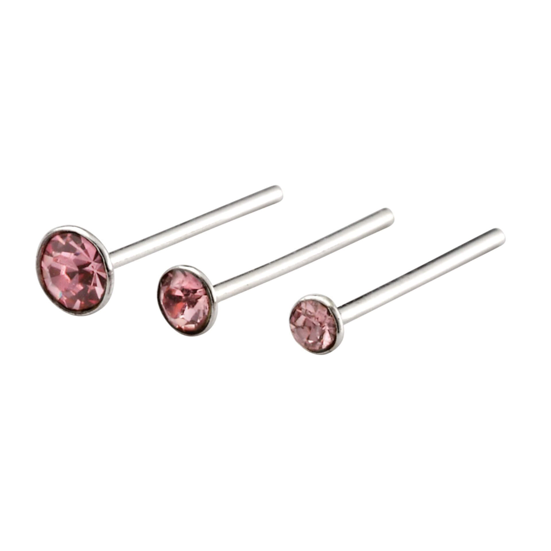 Set of 6 Crystal Nose Studs