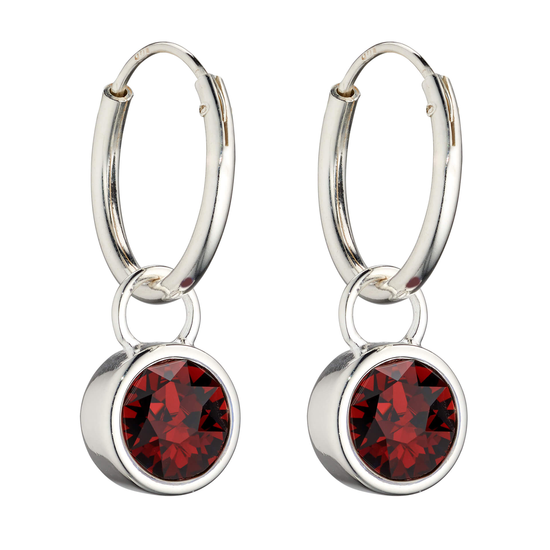 Crystal Birthstone Hoop Earring Charms