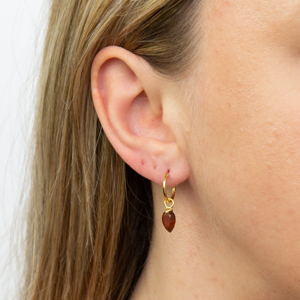 Chalcedony Birthstone Hoop Earring Charms
