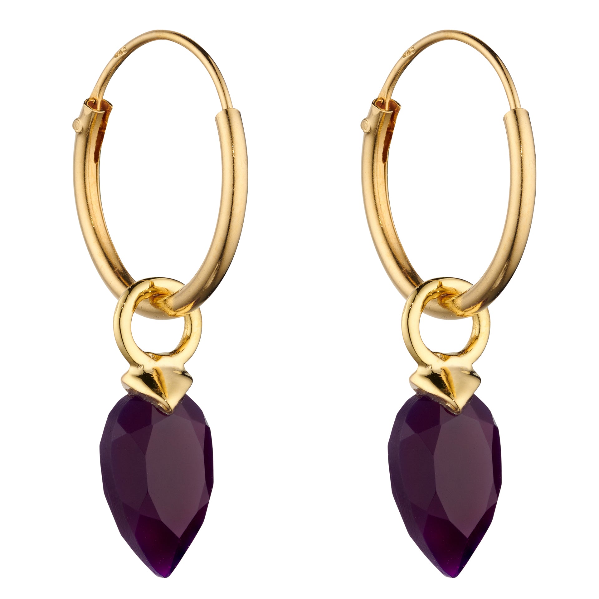 Chalcedony Birthstone Hoop Earring Charms