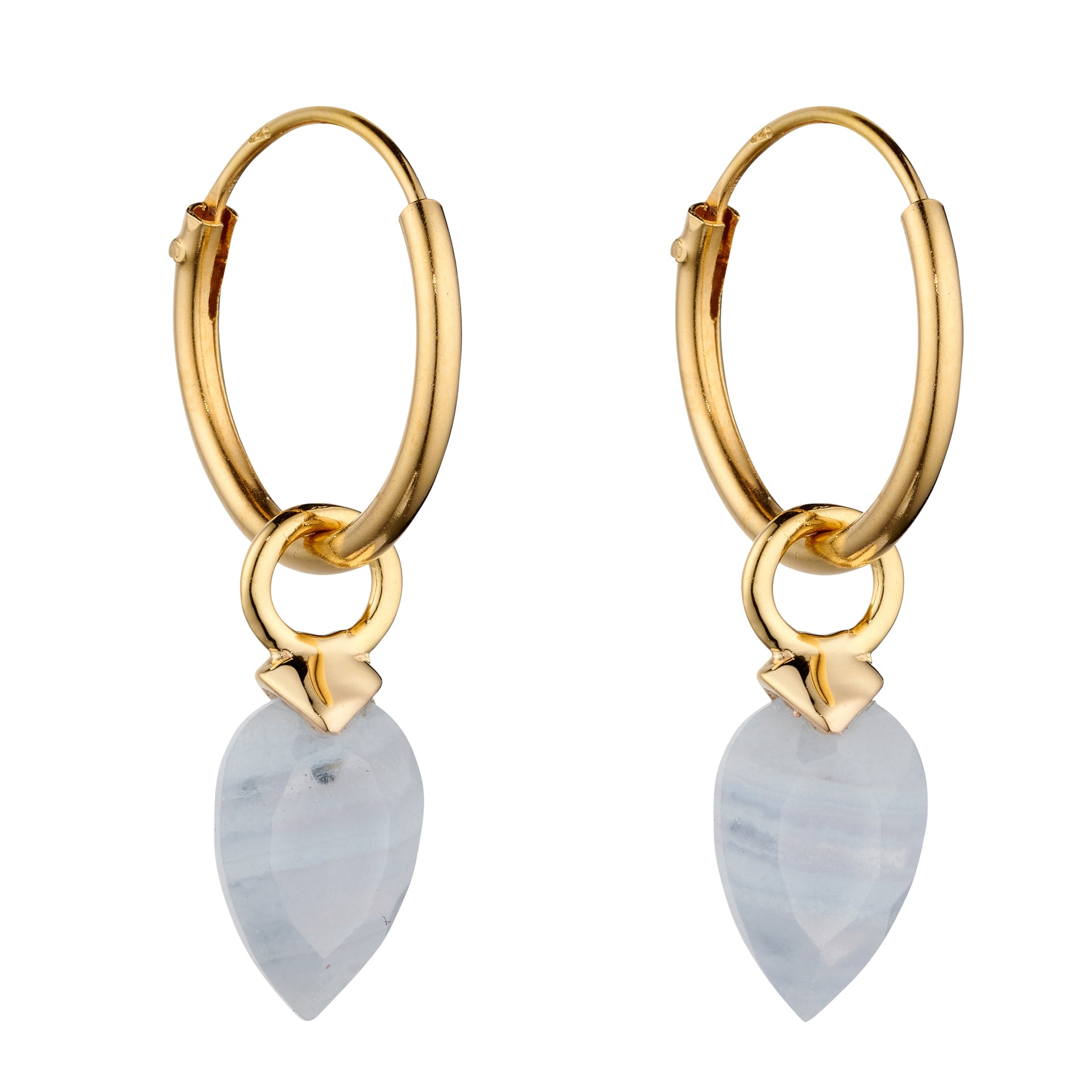 Chalcedony Birthstone Hoop Earring Charms