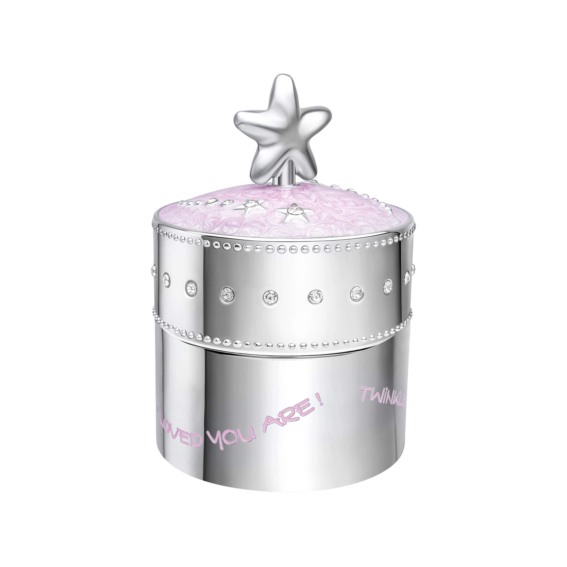Pink Star Music Trinket Box with Crystal