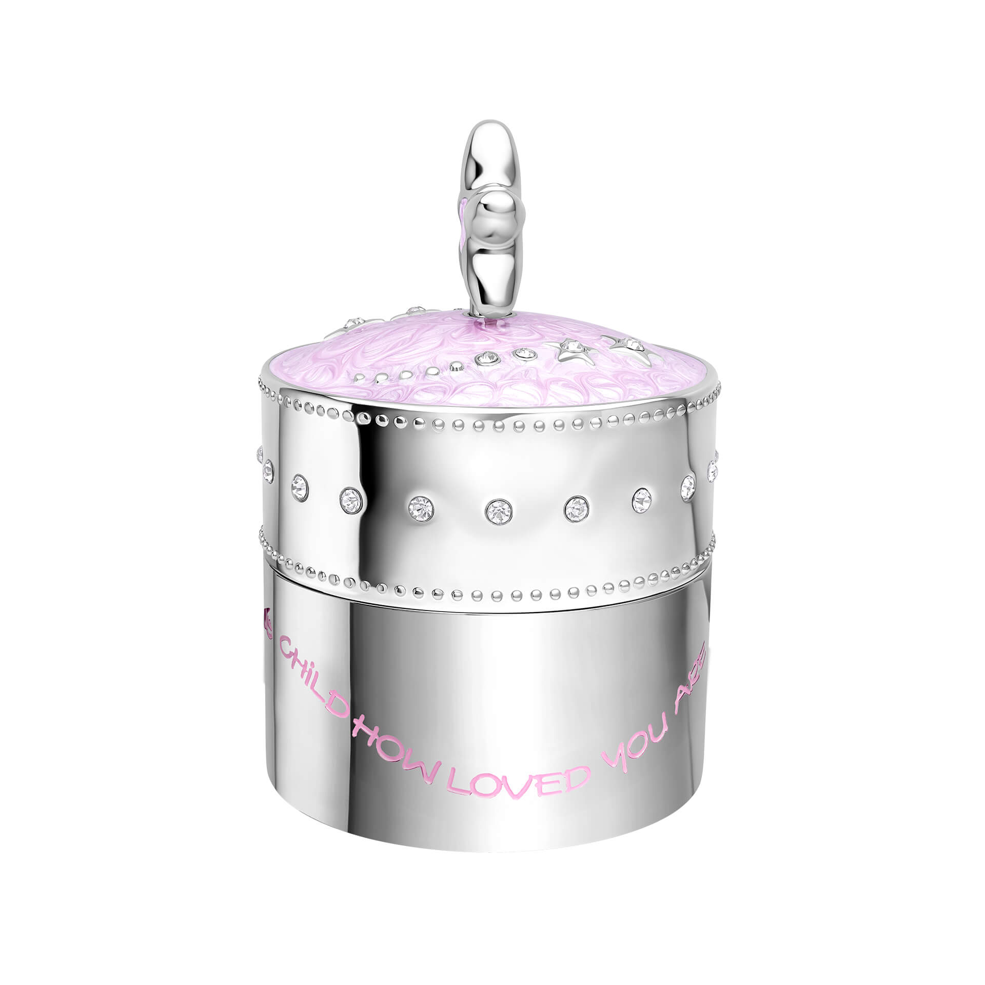 Pink Star Music Trinket Box with Crystal