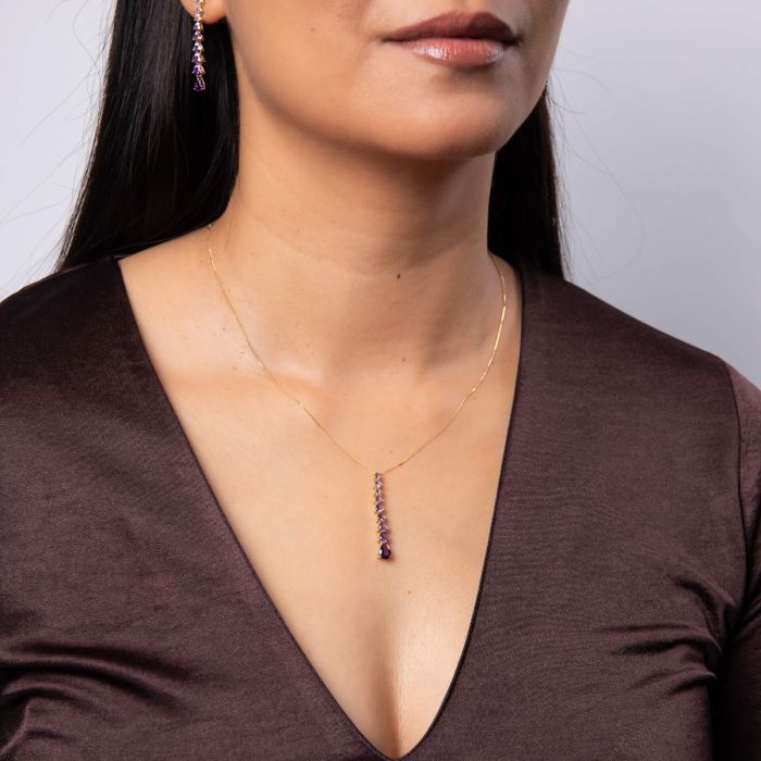 Trillion and Pear Amethyst Set